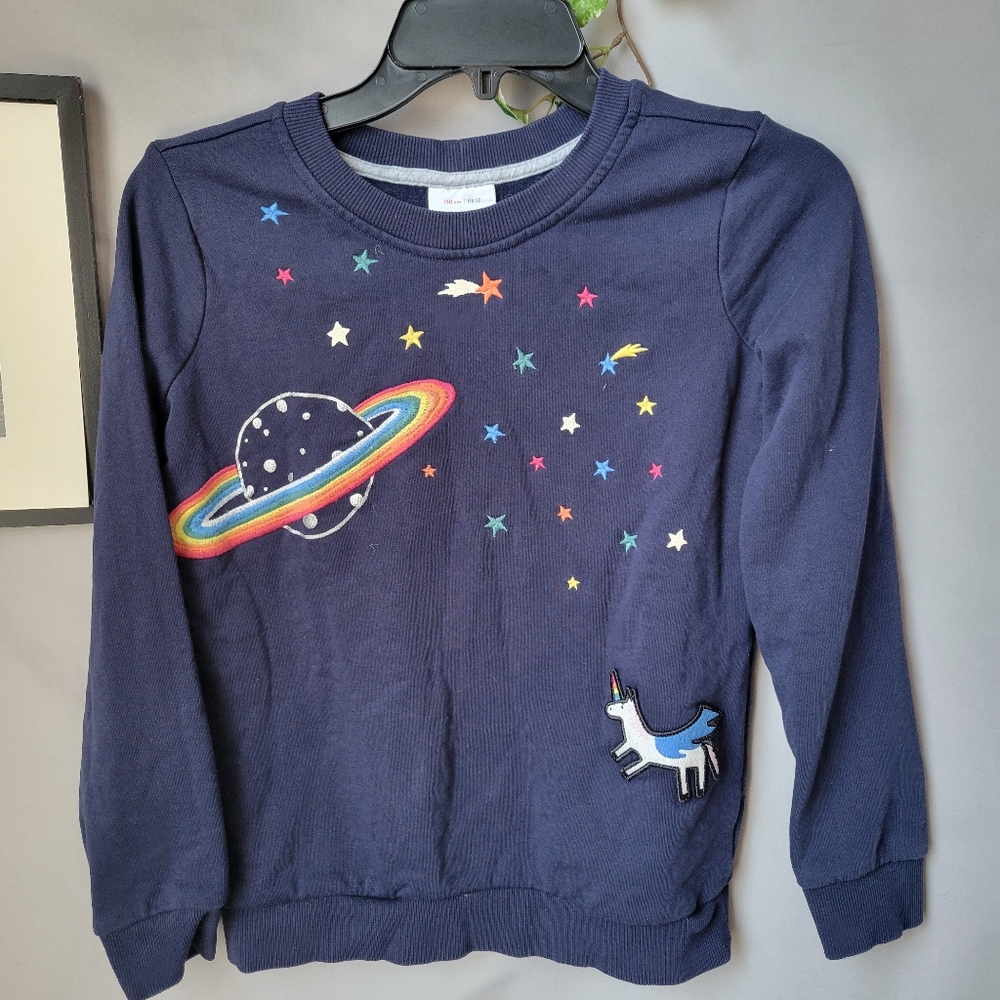 Hanna Andersson Space Unicorn Sweatshirt Blue US‎ 12